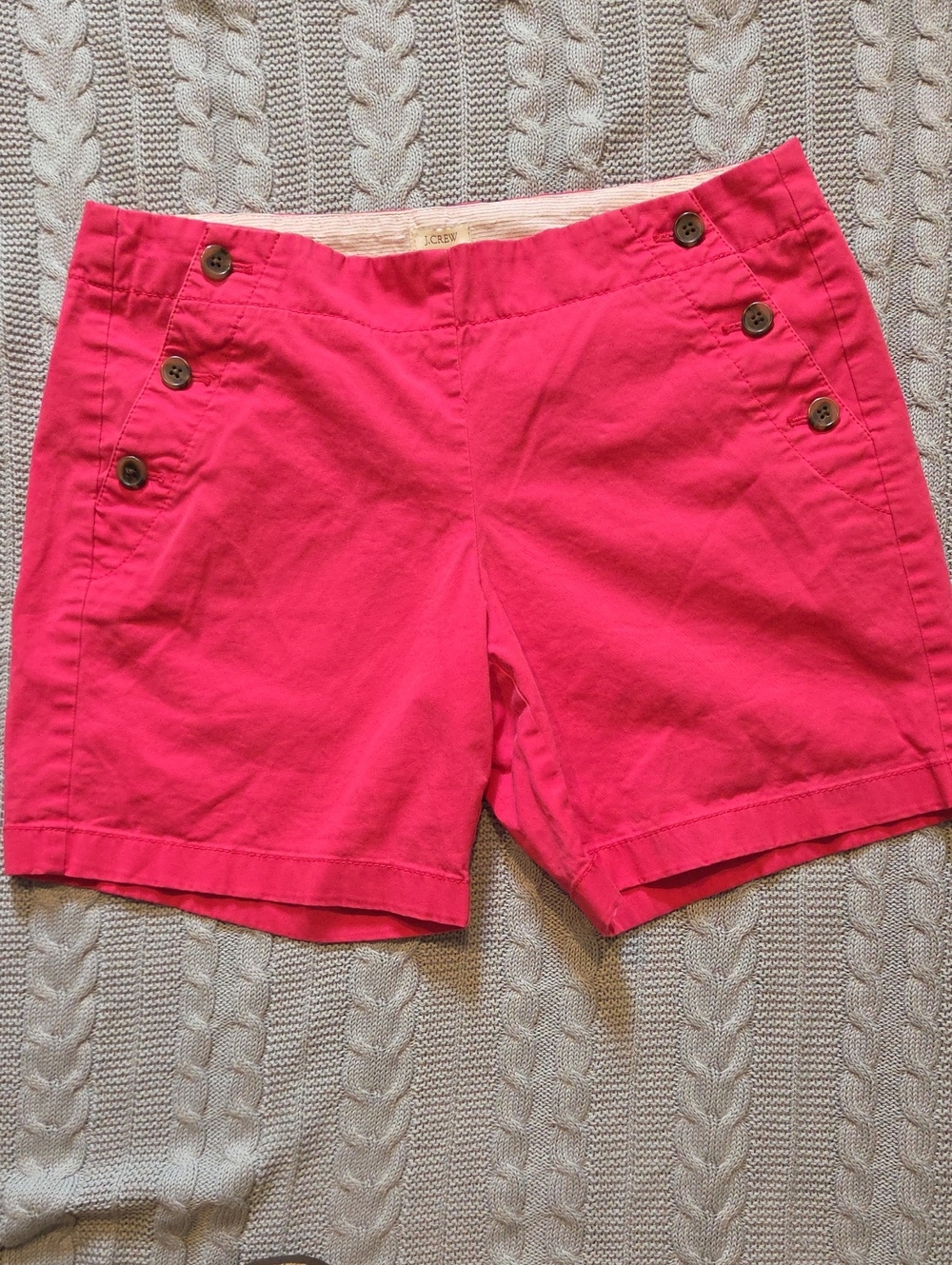 J. Crew Pink Cotton Sailor Button Shorts